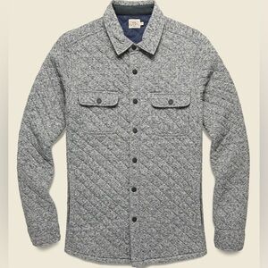 Faherty Epic Quilted Fleece CPO Shirt Jacket in Carbon Melange